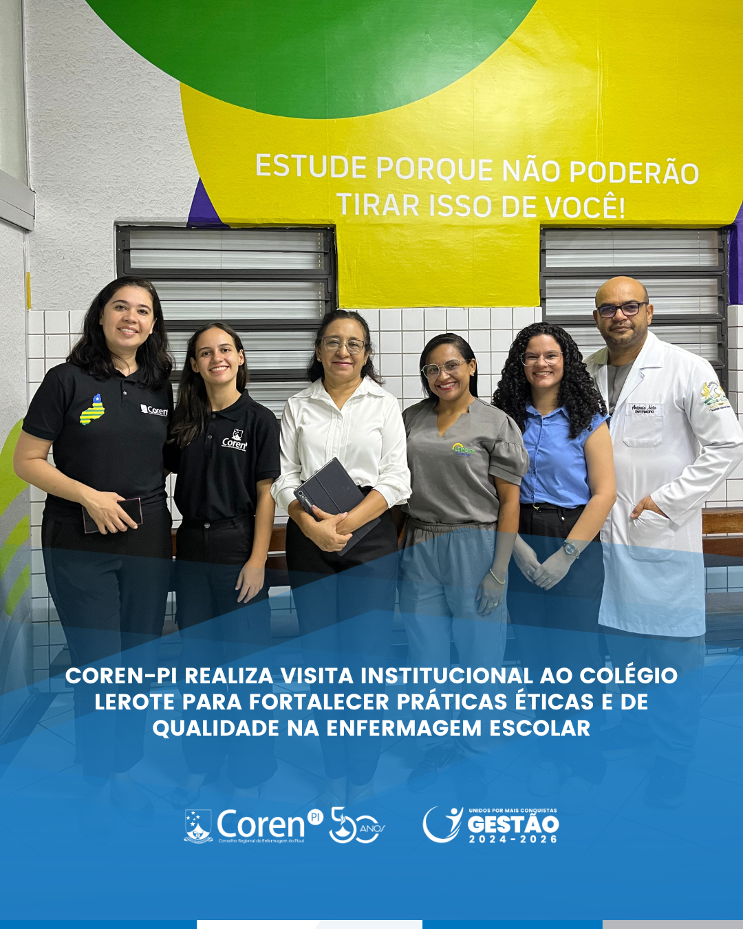 Coren-PI realiza visita institucional ao Colégio Lerote para fortalecer práticas éticas e de qualidade na Enfermagem Escolar