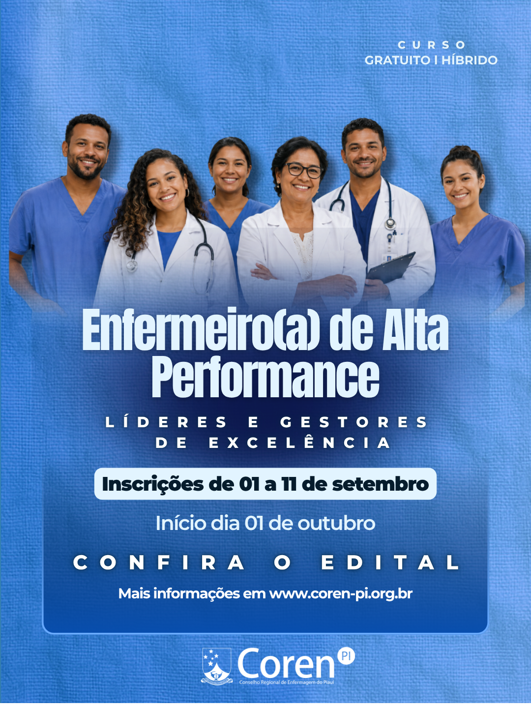 Coren-PI lança edital para formação de Enfermeiros(as) de Alta Performance