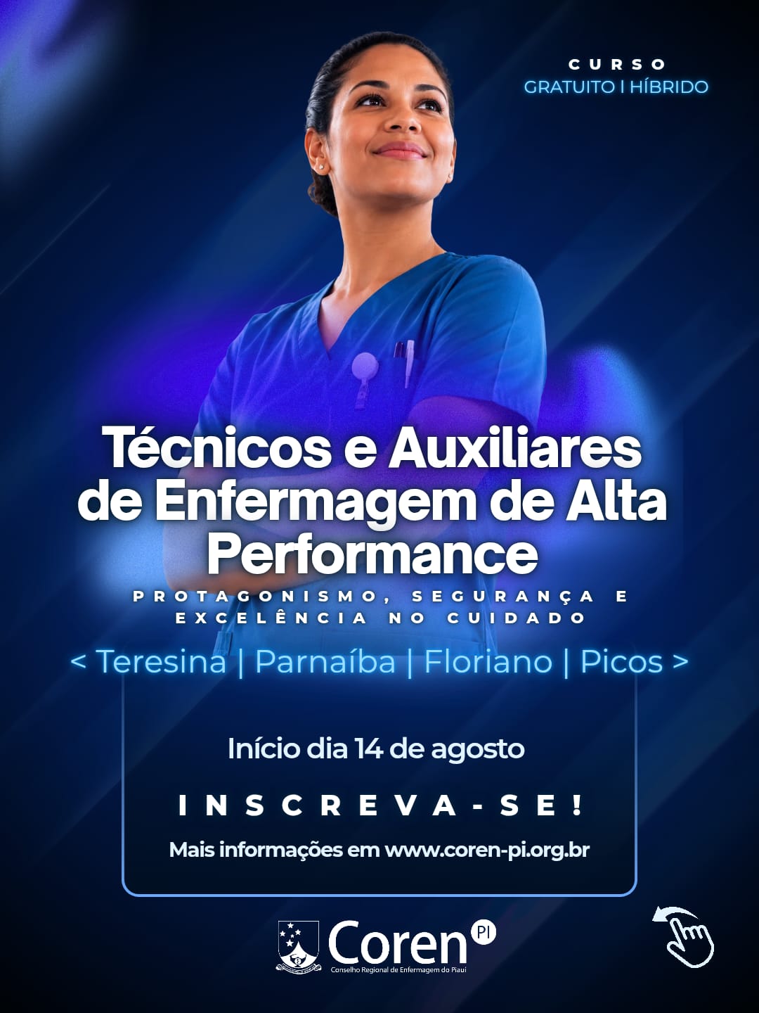 Coren-PI abre inscrições para capacitação de Técnicos e Auxiliares de Enfermagem de Alta Performance