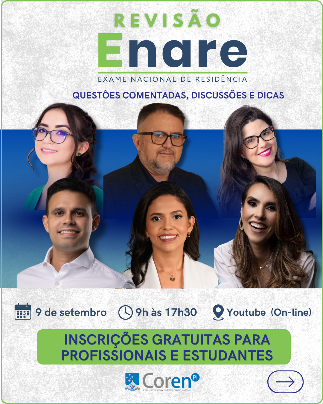 Coren-PI promove revisão gratuita para preparação de Enfermeiros(as) e estudantes para o ENARE