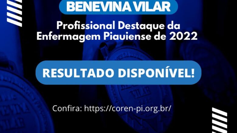 Prêmio Benevina Vilar : Resultado Final