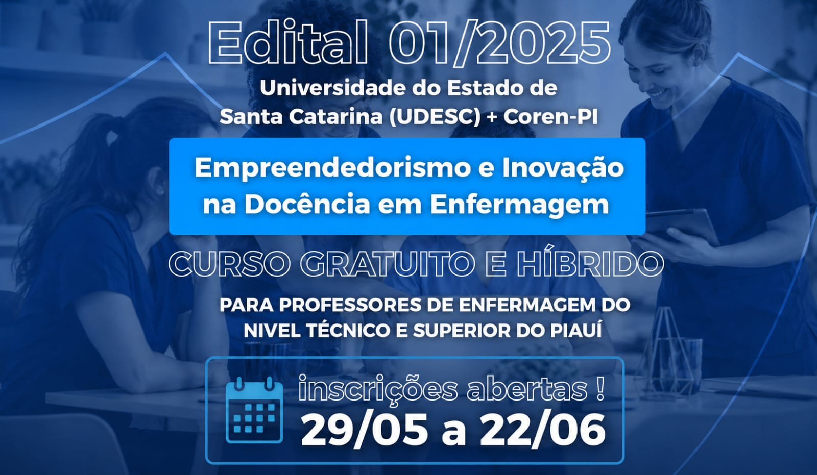 Coren-PI e UDESC lançam edital de curso de desenvolvimento de competência para docentes de Enfermagem
