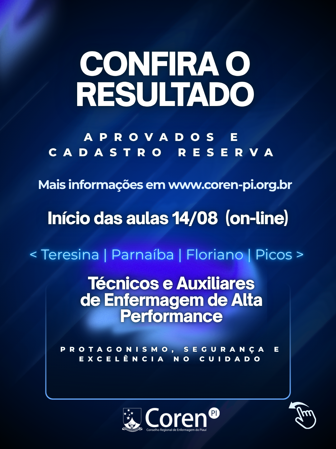 Coren-PI divulga resultado da capacitação para Técnicos e Auxiliares de Enfermagem de Alta Performance