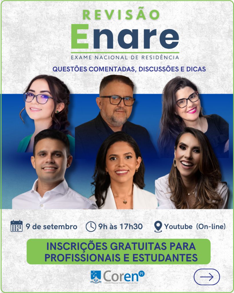 Coren-PI promove revisão gratuita para preparação de Enfermeiros(as) e estudantes para o ENARE